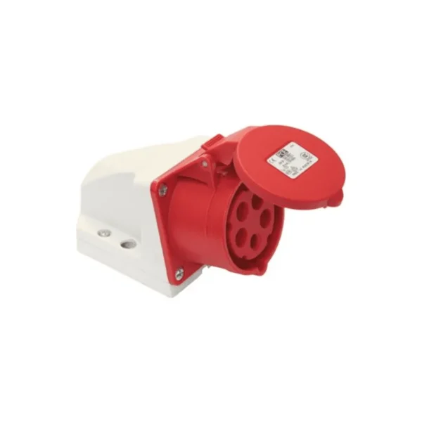 Ipari dugalj falra szerelhető 3P+N+E 16A 400V(50+60Hz) piros IP44 műanyag 6h-pozíció csavaros PCE