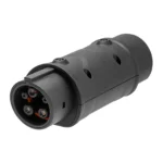 Type 2–Type 1 töltőadapter fekete színben