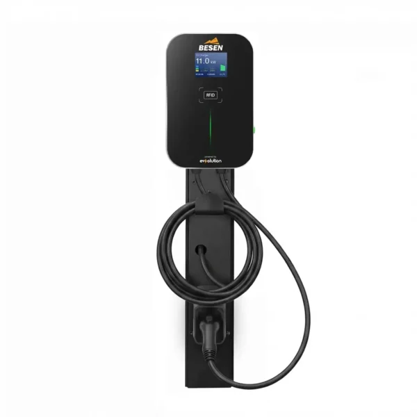 Besen WALLBOX elektromos autó töltőoszlop Duo | 2 x 11 kW – 2x3x16A | 6m – Type 2 | RFID