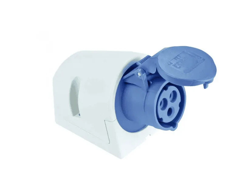 Ipari dugalj falra szerelhető 2P+E 32A 230V(50+60Hz) kék IP44 műanyag 6h- pozíció csavaros PCE