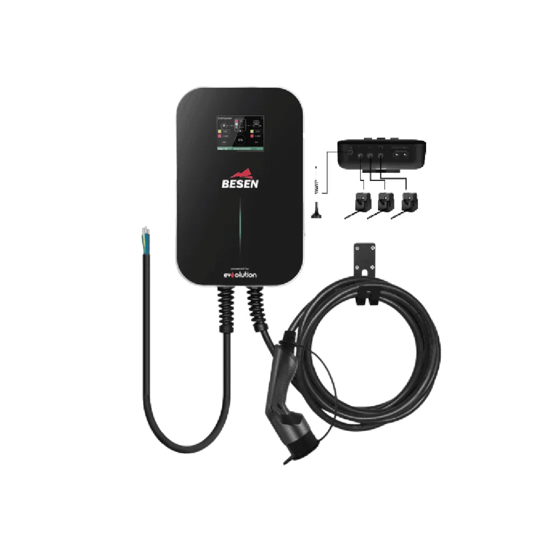 Besen WALLBOX RED Hálózatfigyelős elektromos autó fali töltő | 22 kW – 3x32A | 6m – Type 2 | DLB – BASIC
