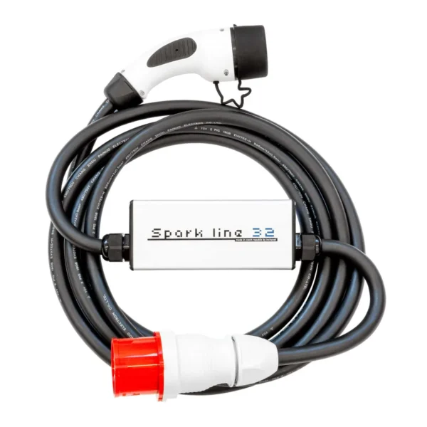 SPARK LINE 32 elektromos autó állítható otthoni töltő | 22 kW – 3x32A | 5m – Type2