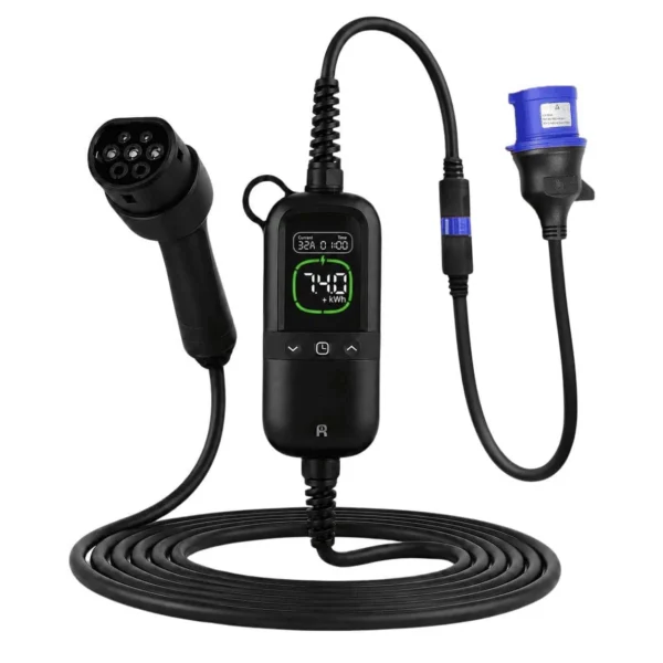 Rheidon PC200 Pro elektromos autó állítható töltőkábel | 1x32A – 7,4 kW | 7,5m – Type 2